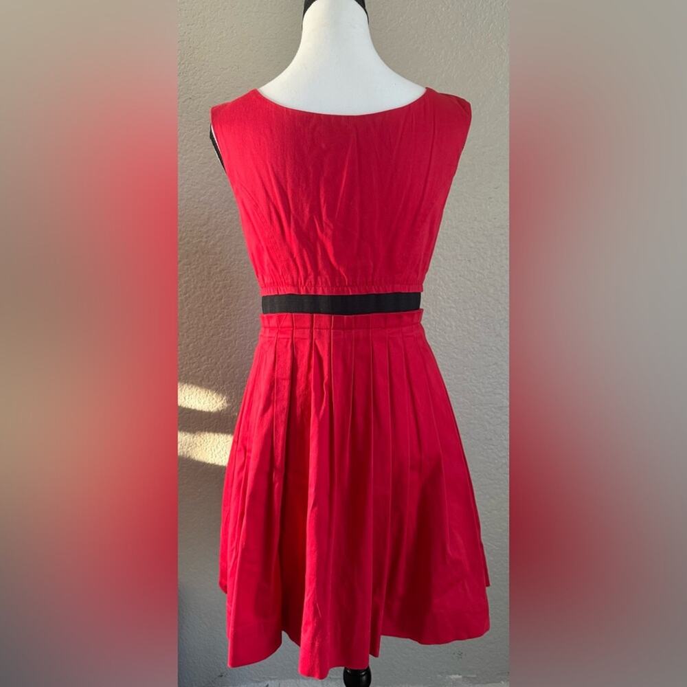 Guess Red Front Zipper Pleated Dress | Approx Size S - Picture 4 of 11